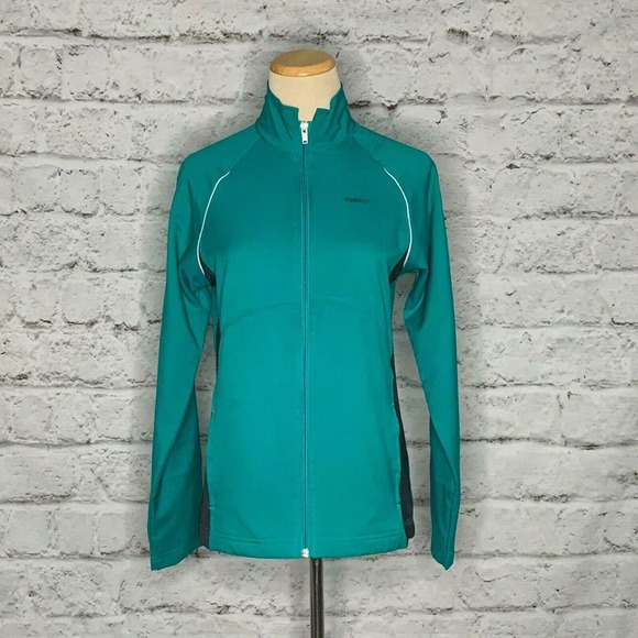 Reebok green Long Sleeves Full Zip Lightweight Mesh Lining Jacket S - Picture 10 of 12